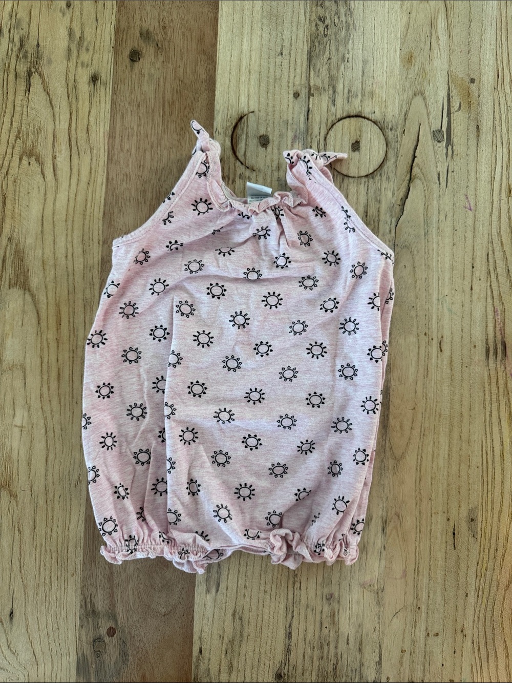 Light Pink Sun-Print Baby Romper